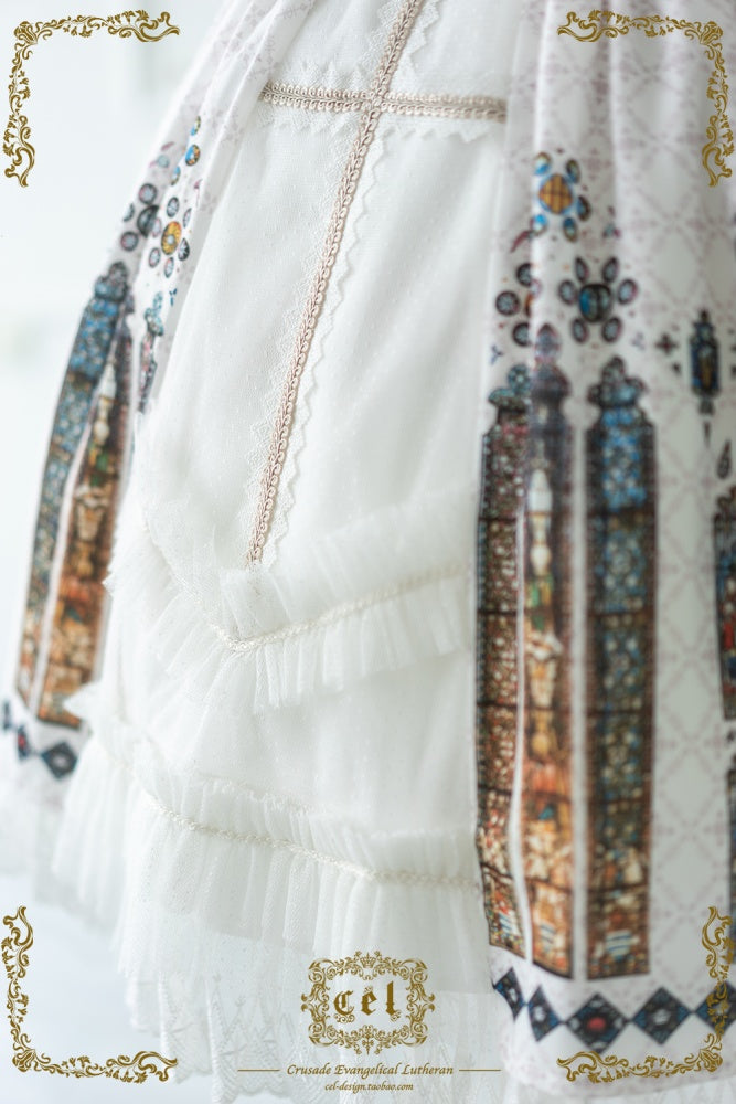 White Church Stained Window Jumper Skirt