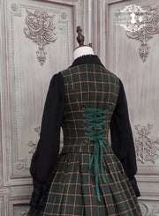 Rose Humanoid Plaid Pattern Lolita Waistcoat