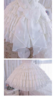 White Tiered Ruffles Skirt One Piece Hanayome Dress