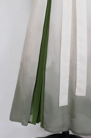 Green Pleated Design Skirt