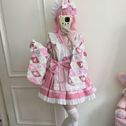 【Zhaohe Sweet Pet】~Original Design of White Sugar GirlLolitaDress Cute Japanese Style Maid Dress Summer