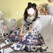 White Sugar Girl{Spot Goods}~Factory Original DesignLolitaDress Dairy Cat Sweet Girl SlingjskSummer Dress