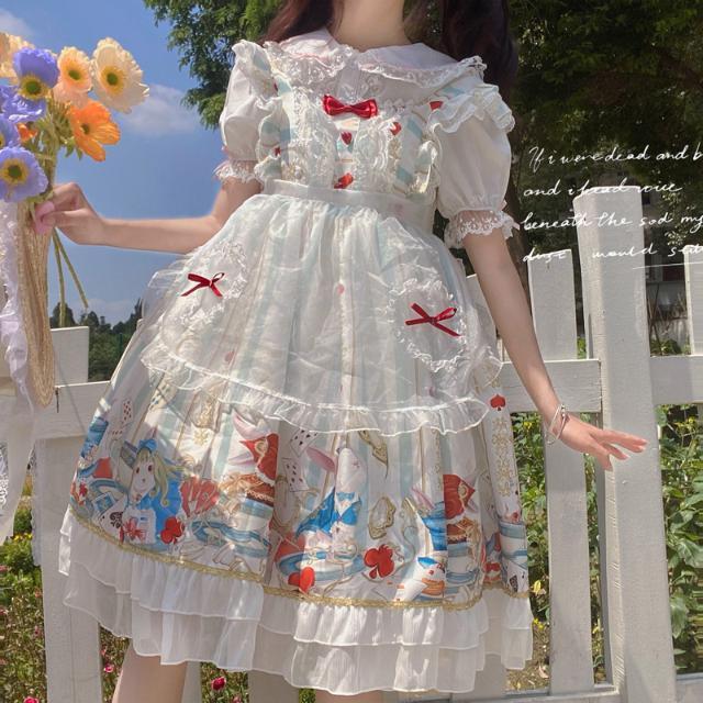 White Sugar Girl{Spot Goods}~Factory Original DesignLolitaDress Alice Afternoon Tea SlingjskDress