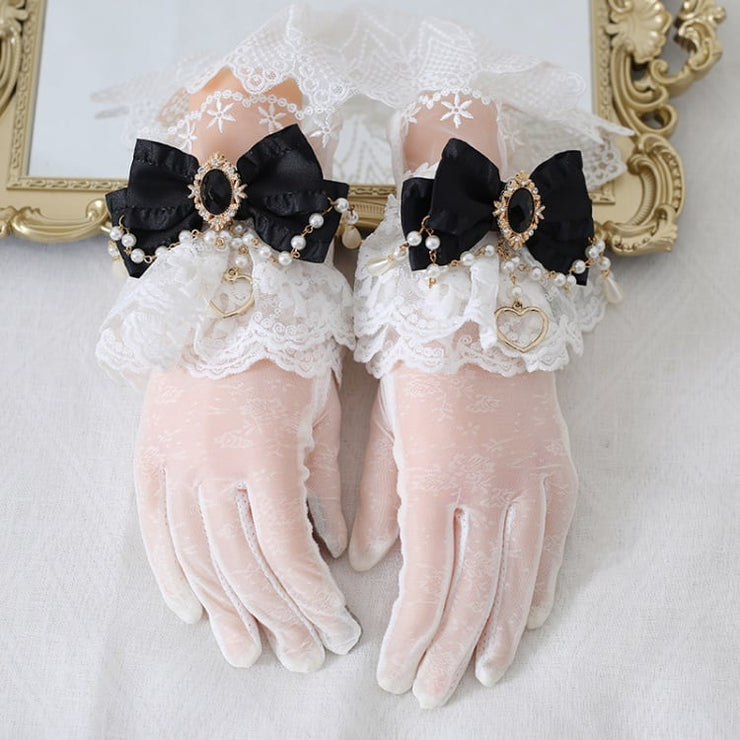 13 Colors Beads Chain Bow Lace Gloves