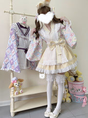 【Zhaohe Sweet Pet】~Original Design of White Sugar GirlLolitaDress Cute Japanese Style Maid Dress Summer