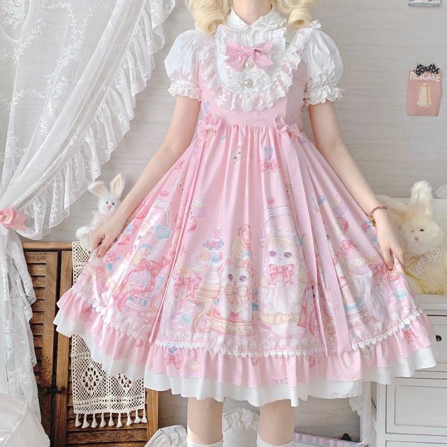 White Sugar Girl{Spot Goods}~Factory Original DesignLolitaCute Cat Sweetheart DressjskSuspender Dress