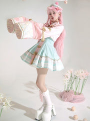 Sakura Pink Cute Zombie Pastel Goth Long Sleeves Qi Bolero