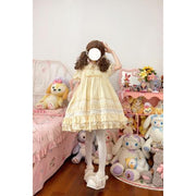 White Sugar Girl{Spot Goods}~Factory Original DesignLolitaSoft Cake Cotton Princess SleevesopShort Sleeve Dress Summer