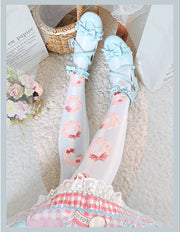 Donuts Velvet Over Knee Stockings