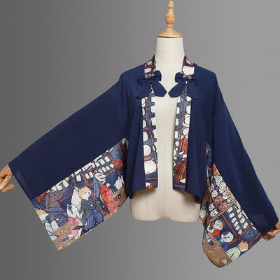 Wide Sleeves Open Placket Haori