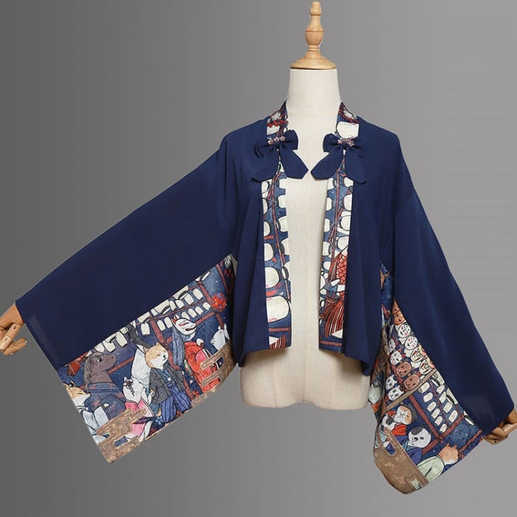 Wide Sleeves Open Placket Haori