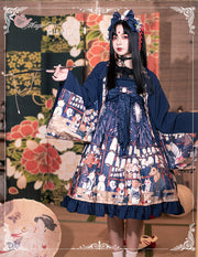 Shawa Style Empire Waist Gothic Animal Print Jumper Skirt