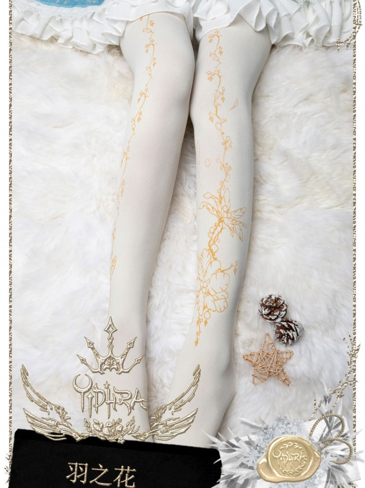 Flower Feather Pantyhose