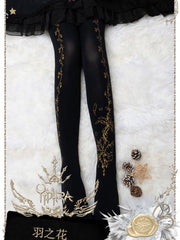 Flower Feather Pantyhose