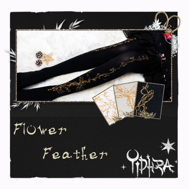 Flower Feather Pantyhose