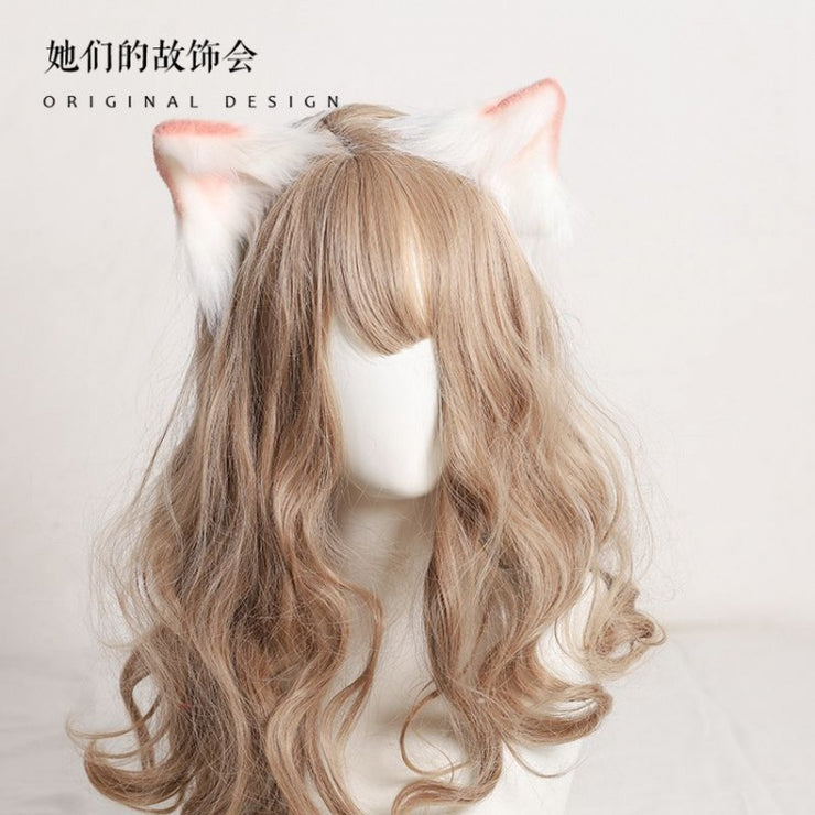 Handmade Plush Cat Ears Hairclips