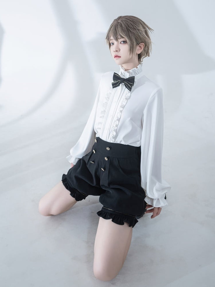 Black Ouji Fashion Prince High Waist Shorts