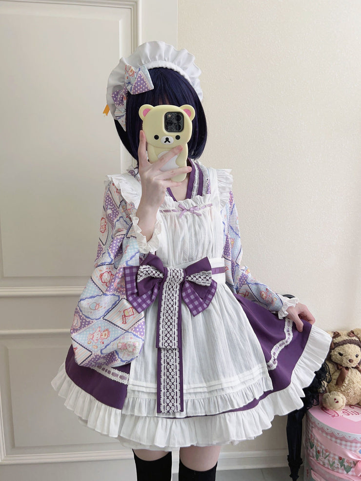 【Zhaohe Sweet Pet】~Original Design of White Sugar GirlLolitaDress Cute Japanese Style Maid Dress Summer