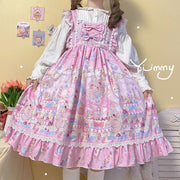 White Sugar Girl{Spot Goods}~Factory OriginalLolitaDress Dessert Party Cute SuspendersjskDress Autumn Clothing