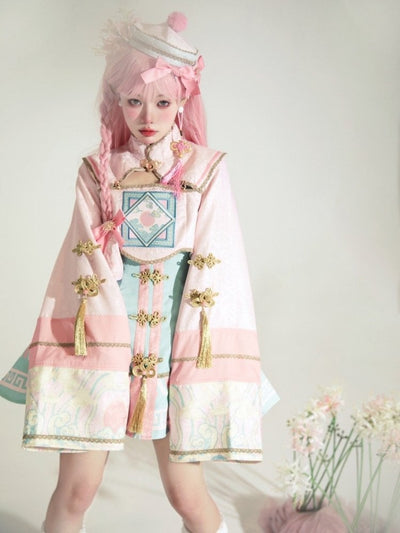 Sakura Pink Cute Zombie Pastel Goth Long Sleeves Qi Bolero