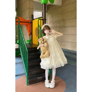 White Sugar Girl{Spot Goods}~Factory Original DesignLolitaSoft Cake Cotton Princess SleevesopShort Sleeve Dress Summer