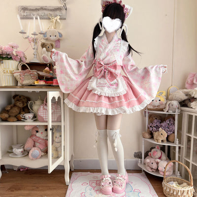 Korean Mushroom Cool{Exclusive}~Original Design Summer Cute MeowLolitaDress Style Maid Improved Dress Women