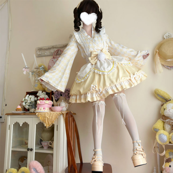 Korean Mushroom Cool{Exclusive}~Original Design Nougat Pastry PuddingLolitaDress Cute Japanese Style Maid Dress Summer