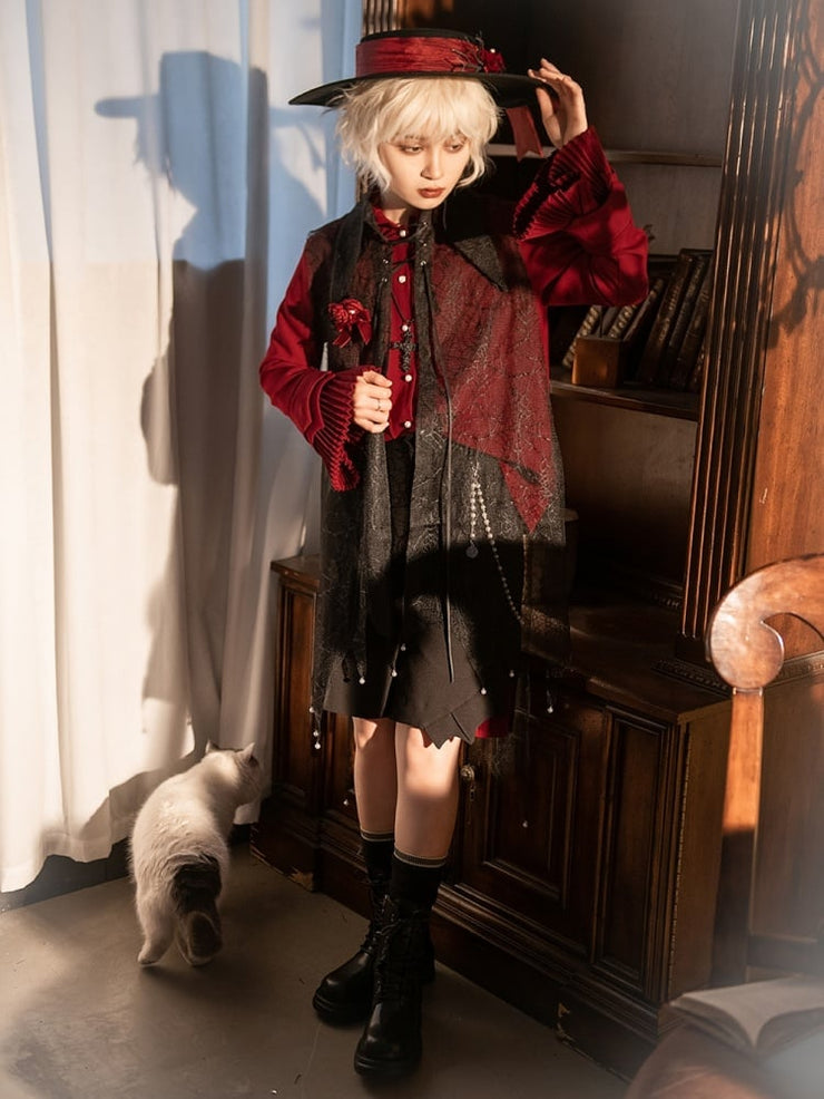 Black Prince Ouji Lolita Gothic Spider Web Shawl