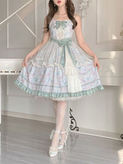 Lily of the Valley Floral Print Bowknot Details Lolita JSK