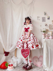 Cherry Berry Big Bow High Waist Lolita JSK