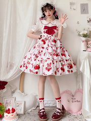 Cherry Berry Big Bow High Waist Lolita JSK