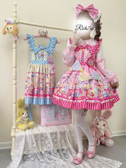 【Rabbit Dessert Chef】~Original Design of White Sugar GirllolitaDress SweetjskSuspender Dress