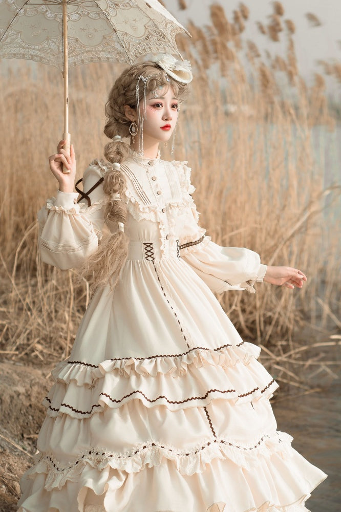 Shepherdess Detachable Long Skirt Two Ways Wear Lolita Dress