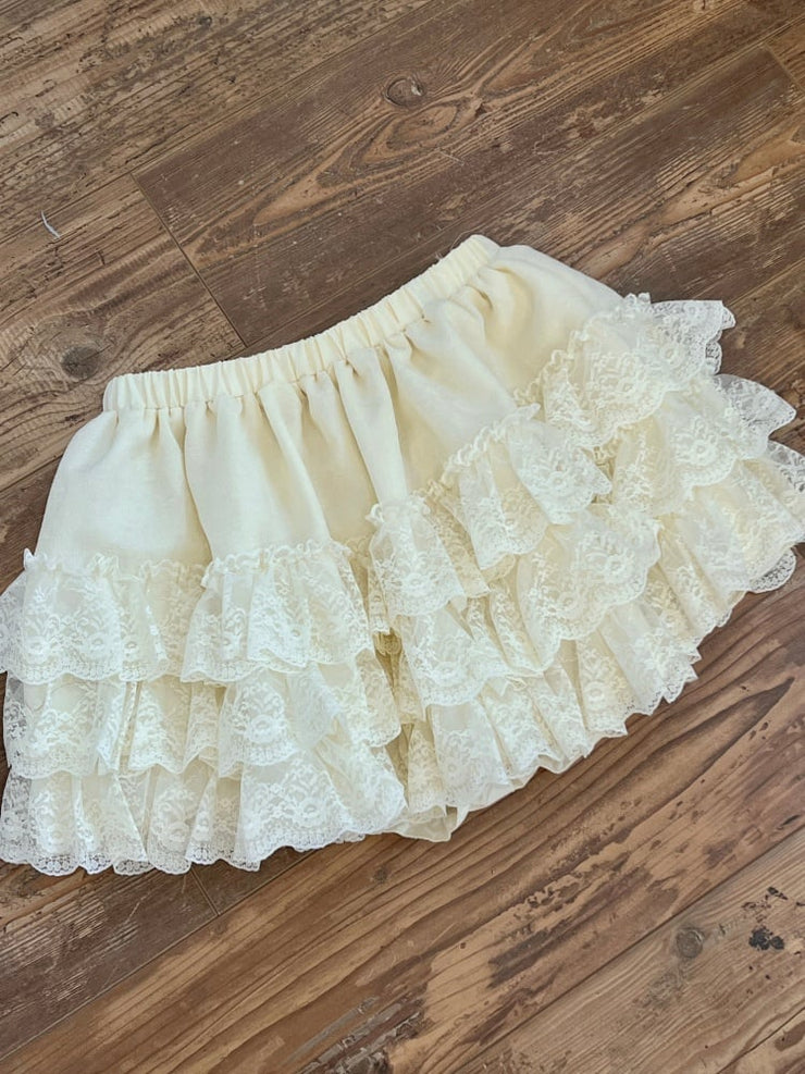 Light Yellow 3 Layers Lace Bloomers