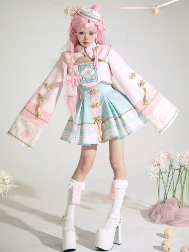 Sakura Pink Cute Zombie Pastel Goth Long Sleeves Qi Bolero