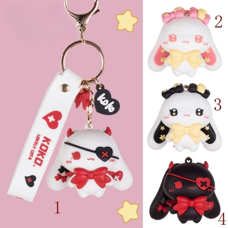 Star Moon Bunny / Devil Bunny / Fruit Bunny Key Ring Charm