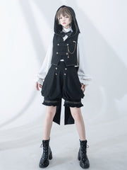 Black Ouji Fashion Prince High Waist Shorts