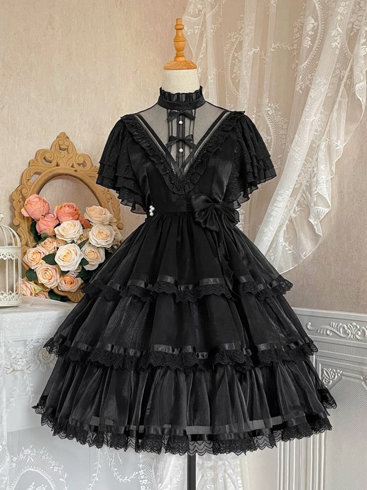 Dawn Night Banquet Black Edward Neck Kuro Princess Lolita One Piece