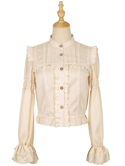 Clara Collection Beige Long Sleeves Blouse