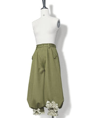 Ouji Cropped Pants Green Knickerbockers with Plaid Bows Secret Morning Post Collection