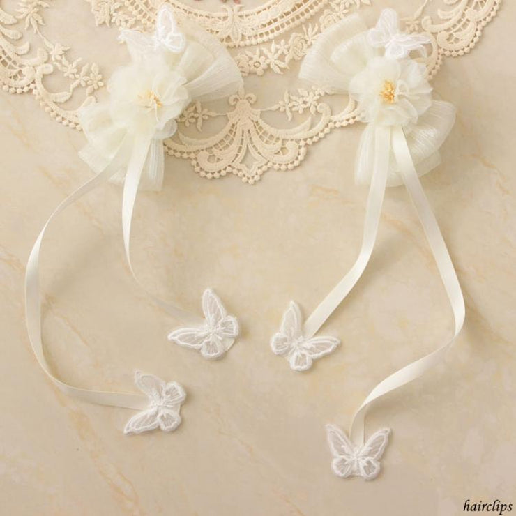 Miss Fulla Milk White Lace Butterfly Necklace/Hairclip/Hairband/KC/Train/Gloves