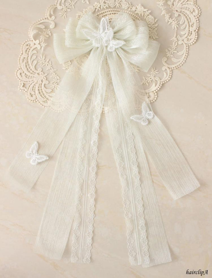 Miss Fulla Milk White Lace Butterfly Necklace/Hairclip/Hairband/KC/Train/Gloves