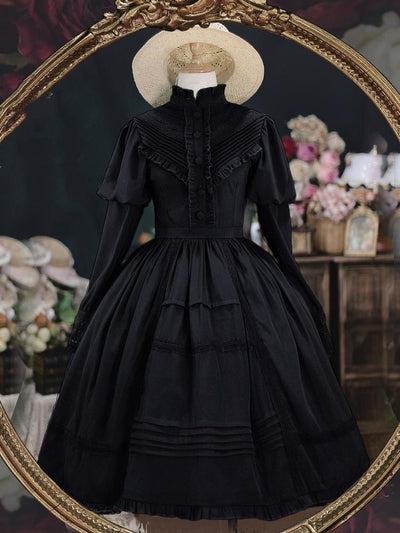 Black Long Sleeves One Piece Elegant Dress