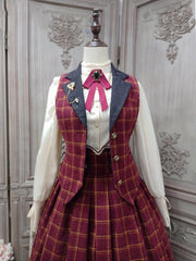 Rose Humanoid Plaid Pattern Lolita Waistcoat