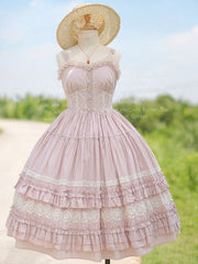 Dream Bouquet Sweetheart Neckline Tiered Skirt and Ruffle Trim Lolita JSK