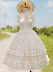 Dream Bouquet Sweetheart Neckline Tiered Skirt and Ruffle Trim Lolita JSK