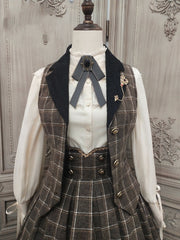 Rose Humanoid Plaid Pattern Lolita Waistcoat