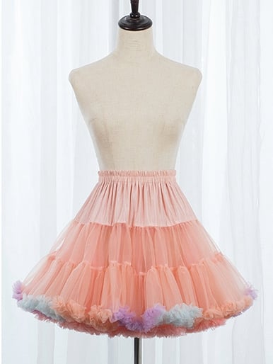 45cm Rainbow Colors Clouds Hemline Petticoat