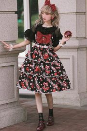 Cherry Berry Big Bow High Waist Lolita JSK