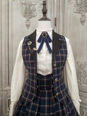 Rose Humanoid Plaid Pattern Lolita Waistcoat